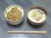 納豆卵掛けご飯／鶏肉人参ブロッコリーキャベツスープ