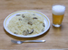 椎茸大蒜パスタ／ビール